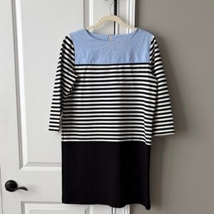 Ann Taylor Loft Outlet Striped Dress - Blue and Black